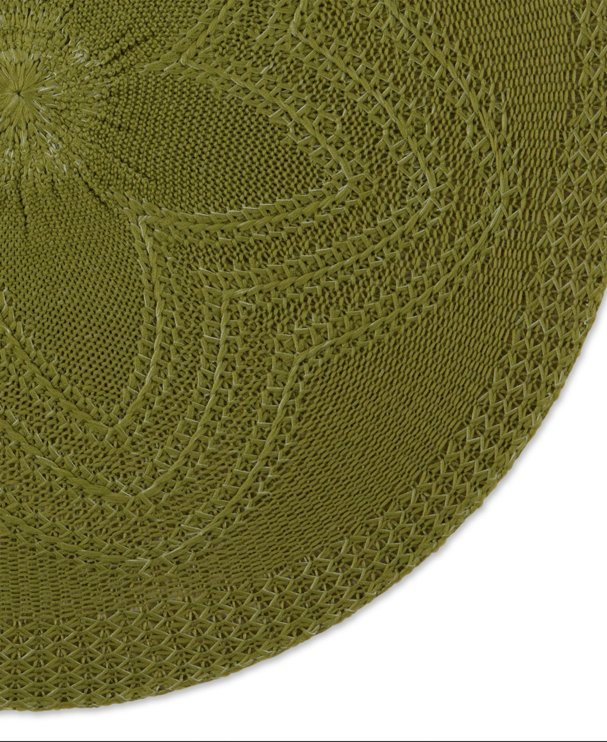 Design Imports Floral Woven Round Placemat, Set Of 6 In Antique Green
