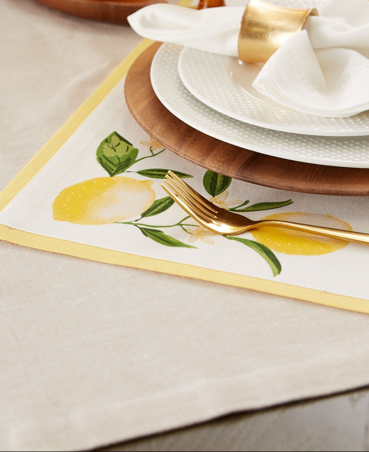 Design Imports Lemon Bliss Placemat, Set Of 6 In Lemon Bliss