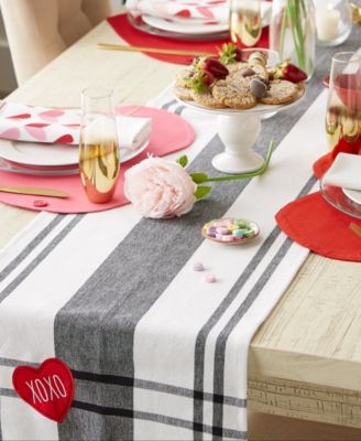 Heart XOXO Plaid Table Runner, 14" x 72"