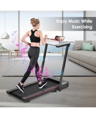3-in-1 Folding Treadmill with Large Desk and LCD Display