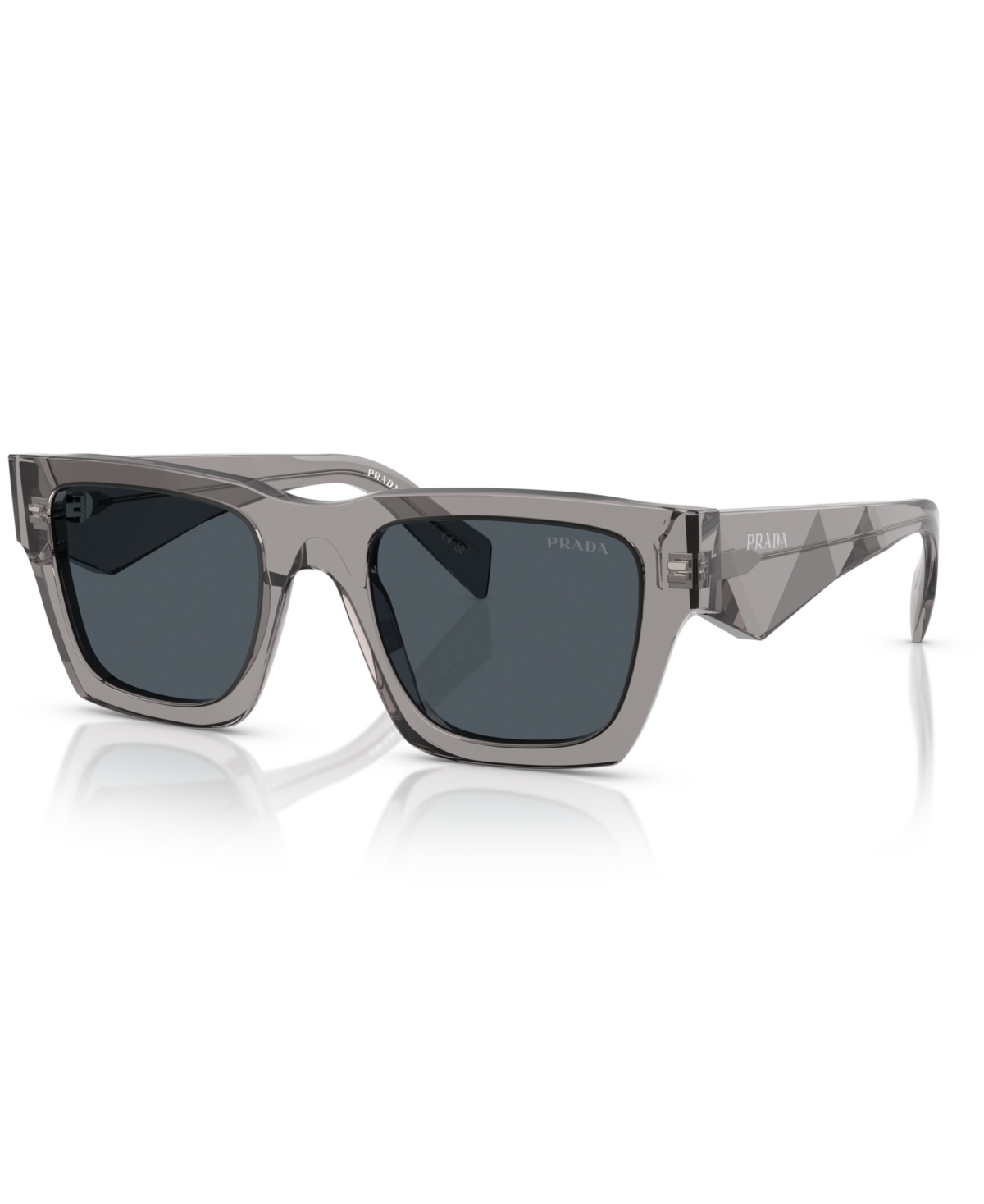 Prada Men's Large Sunglasses, Pr A06s In Transparent Dark Gray