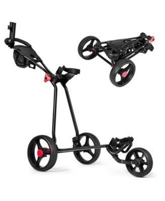 Durable Foldable Steel Golf Cart with Mesh Bag