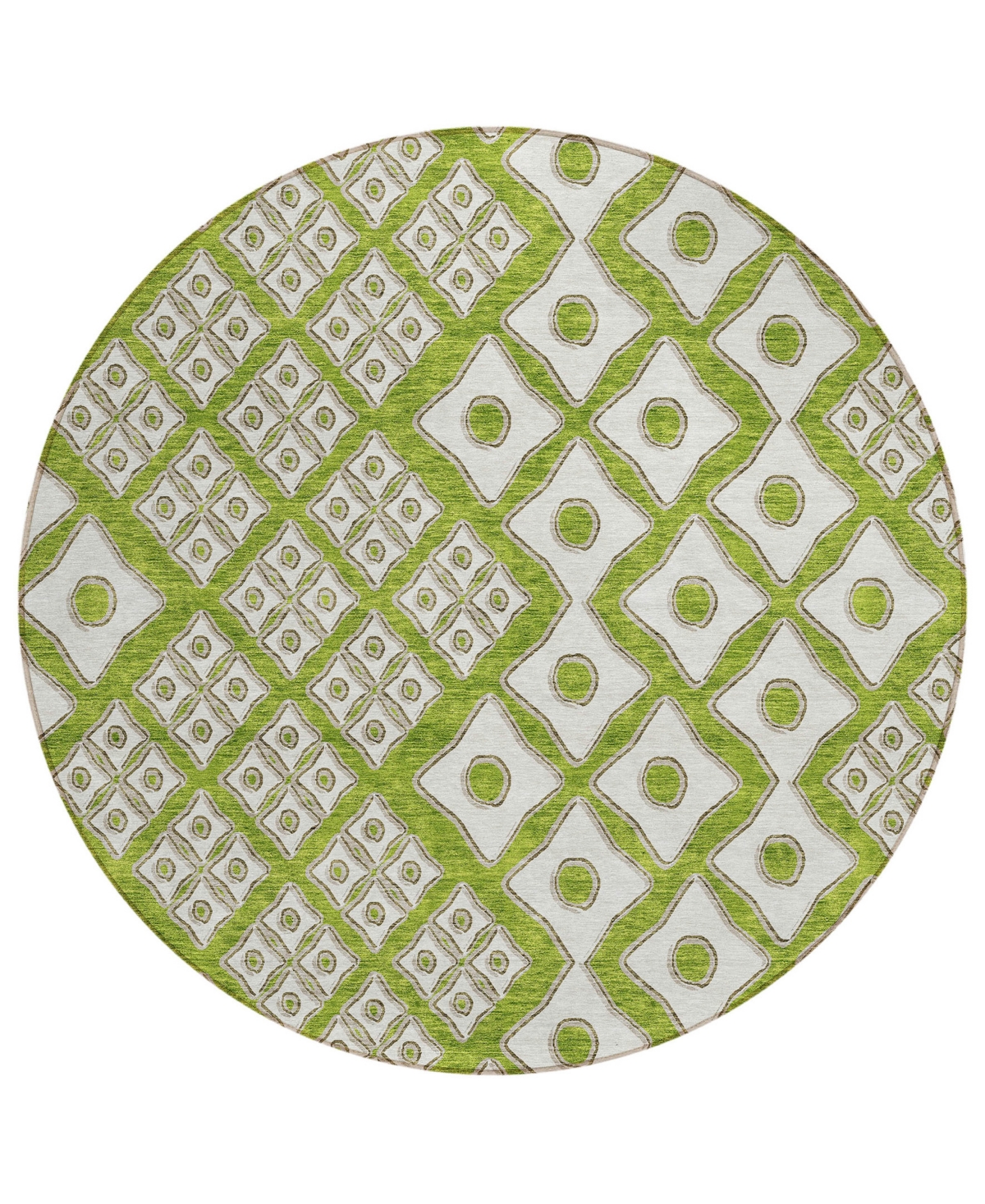 Addison Chantille Acn866 8'x8' Round Area Rug In Lime