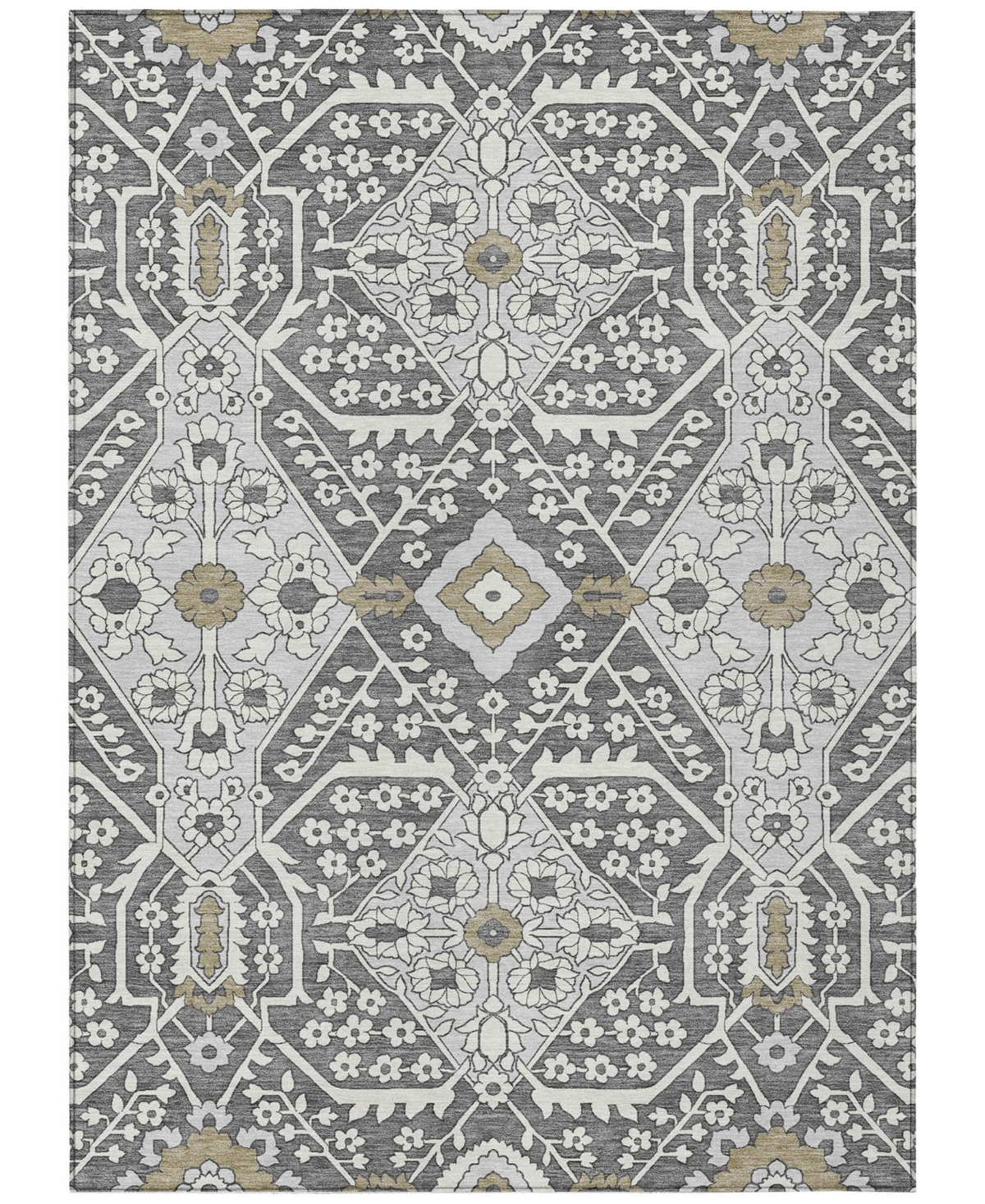 Addison Chantille Acn863 5'x7'6" Area Rug In Charcoal