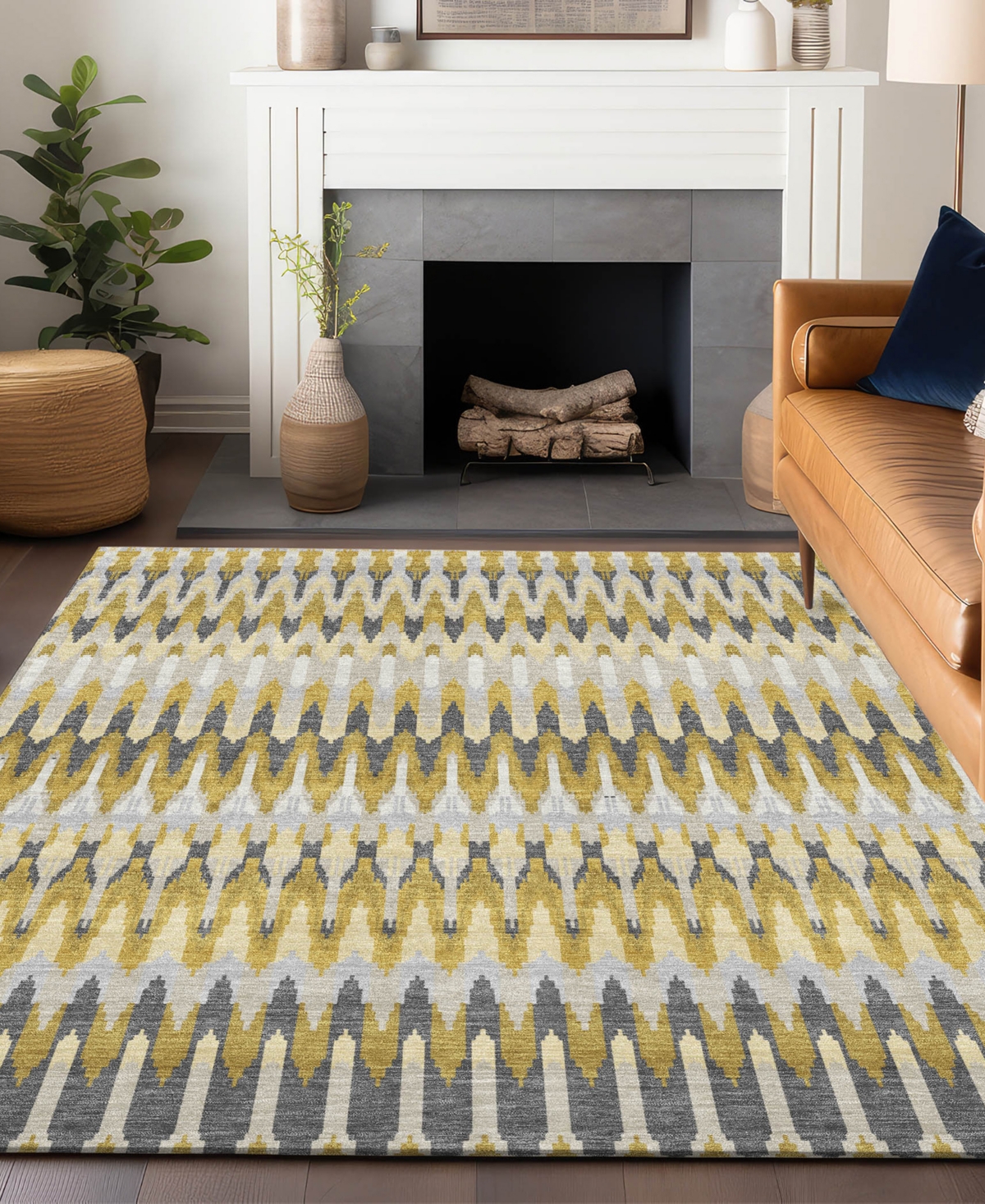 Addison Chantille Acn860 5'x7'6" Area Rug In Gold
