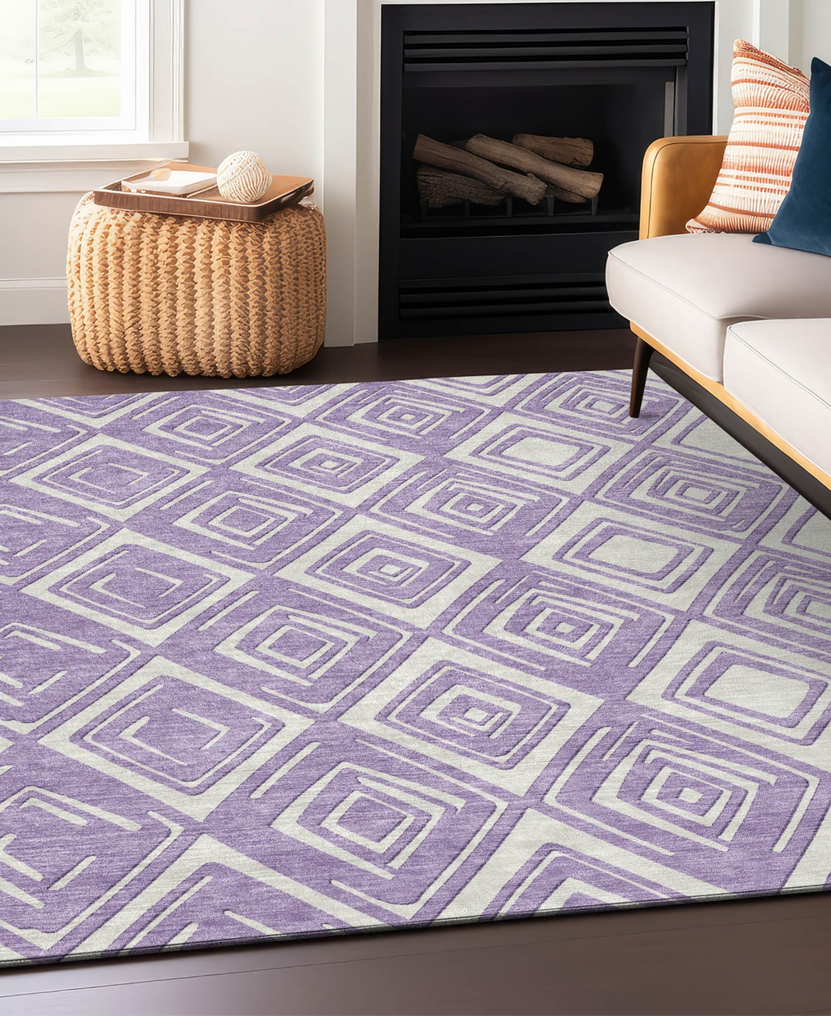 Addison Chantille Machine Washable Acn862 2'6"x3'10" Area Rug In Lavender