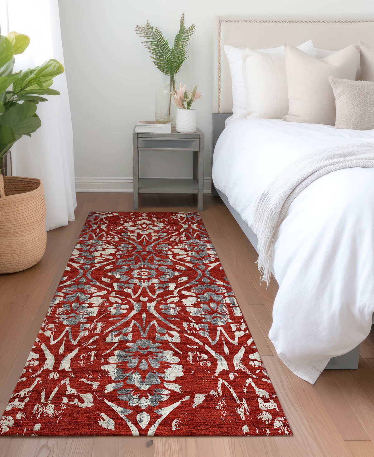 Addison Chantille Machine Washable Acn868 2'3"x7'6" Runner Area Rug In Red