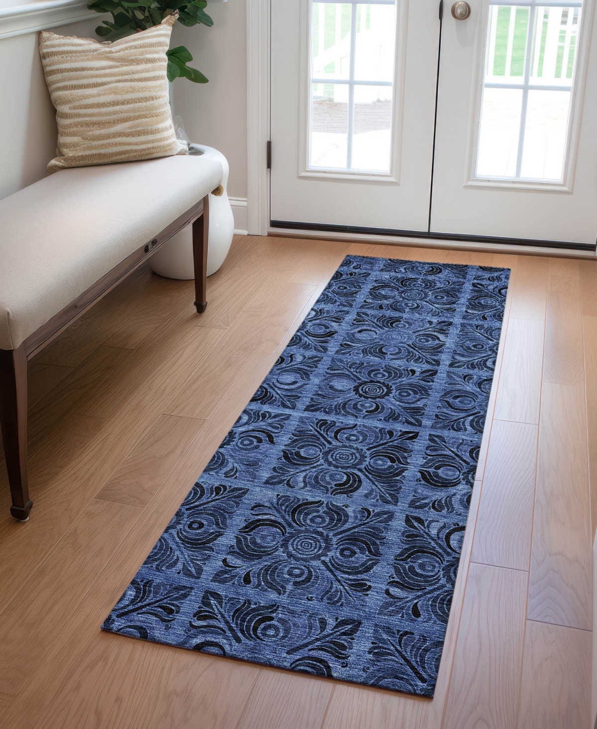 Addison Chantille Acn853 2'3"x7'6" Runner Area Rug In Denim