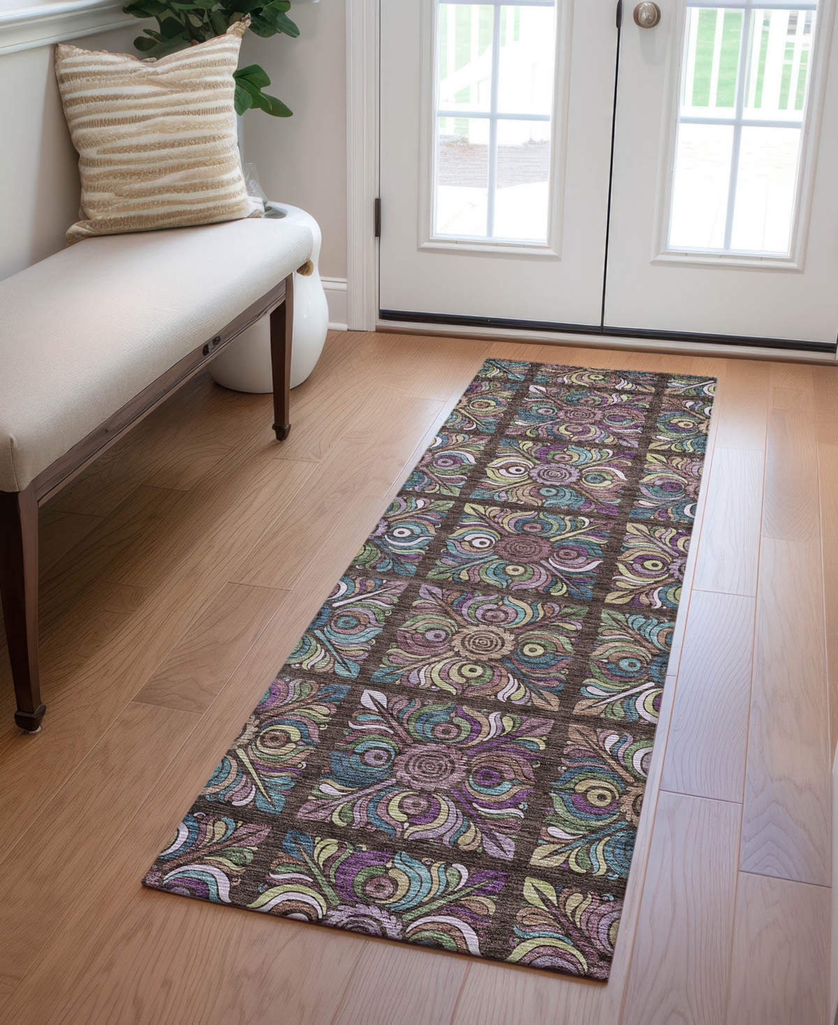 Addison Chantille Acn852 2'3"x7'6" Runner Area Rug In Chocolate