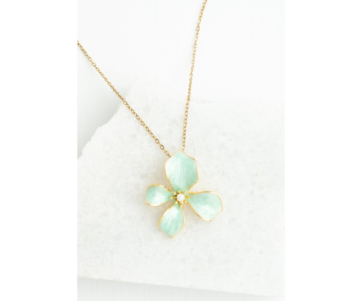 Hope in Bloom Necklace in Mint - Mint green