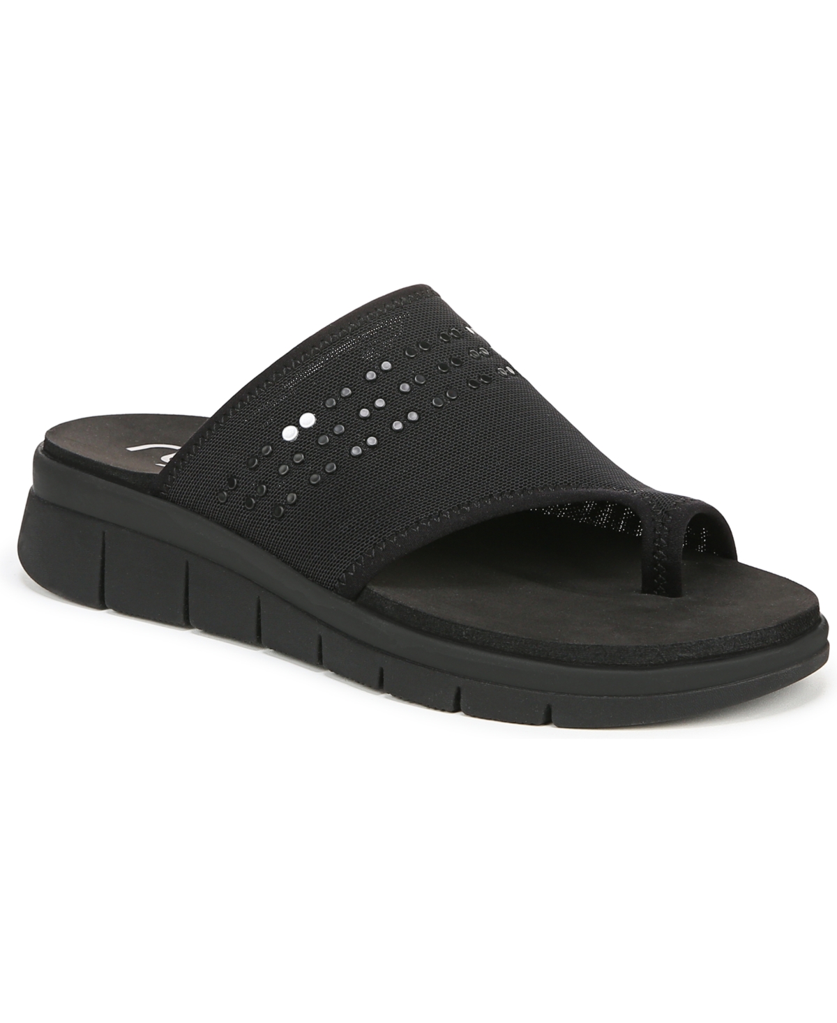 Ryka Margo Slide Womens Knit Comfort Insole Slide Sandals In Black Mesh Fabric