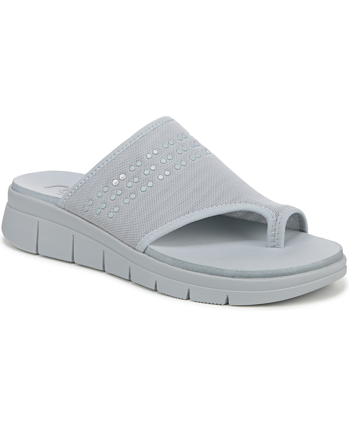 Ryka Women's Elegance Washable Toe Loop Slide Sandals In Pearl Blue Mesh Fabric
