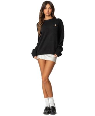 Womens Puppy Love Embroidered Sweater