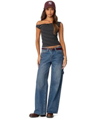 Women's Keryn Striped Asymmetric Top