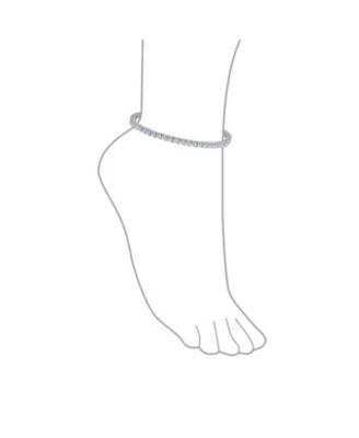 Classic 3MM CZ Solitaire Tennis Anklet Ankle Bracelet 9 Inch