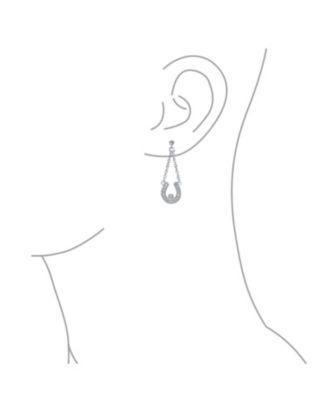 Lucky Equestrian CZ Stud Earrings with Pave Horseshoe Design, Western Jewelry