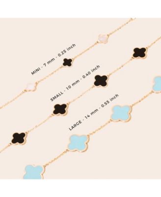 Small Pink Pearl Clover Bracelet 14K Gold