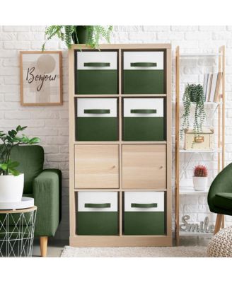 6 Pack 11" Two Tone Foldable Storage Cubes with Handles - Perfect for clothes, toys, books, linens, and more