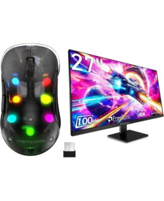 memzuoix LED Rechargeable Wireless Mouse and 27 Inch Computer Monitor ...