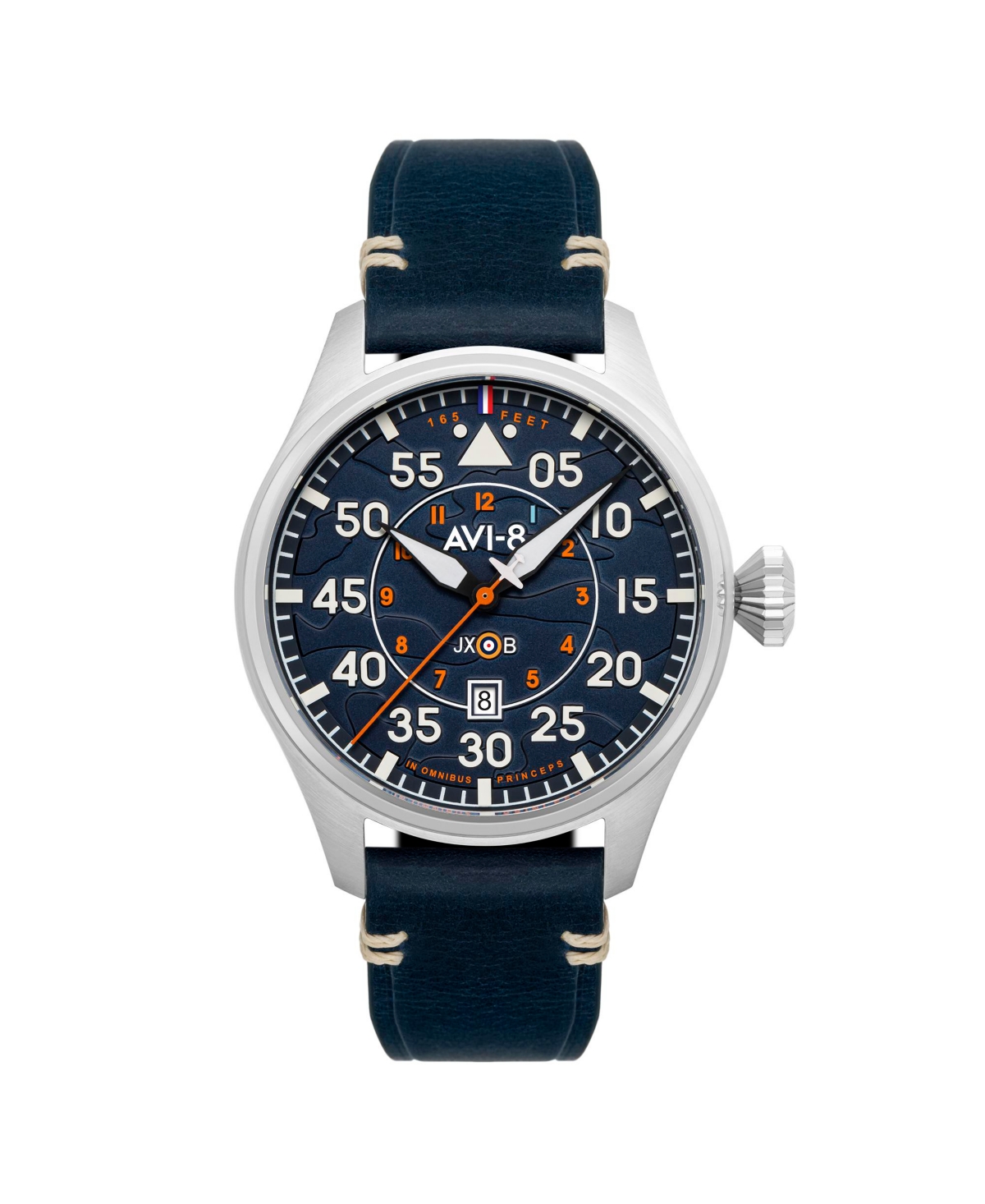 Men's Hawker Hurricane Clowes Automatic Blue Leather Strap Watch, 46mm - Blue
