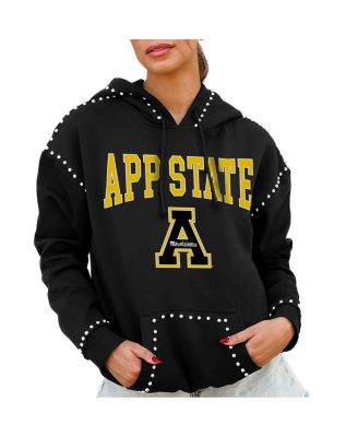 Gameday Couture - Women's Black Appalachian State Mountaineers Studded Pullover Hoodie