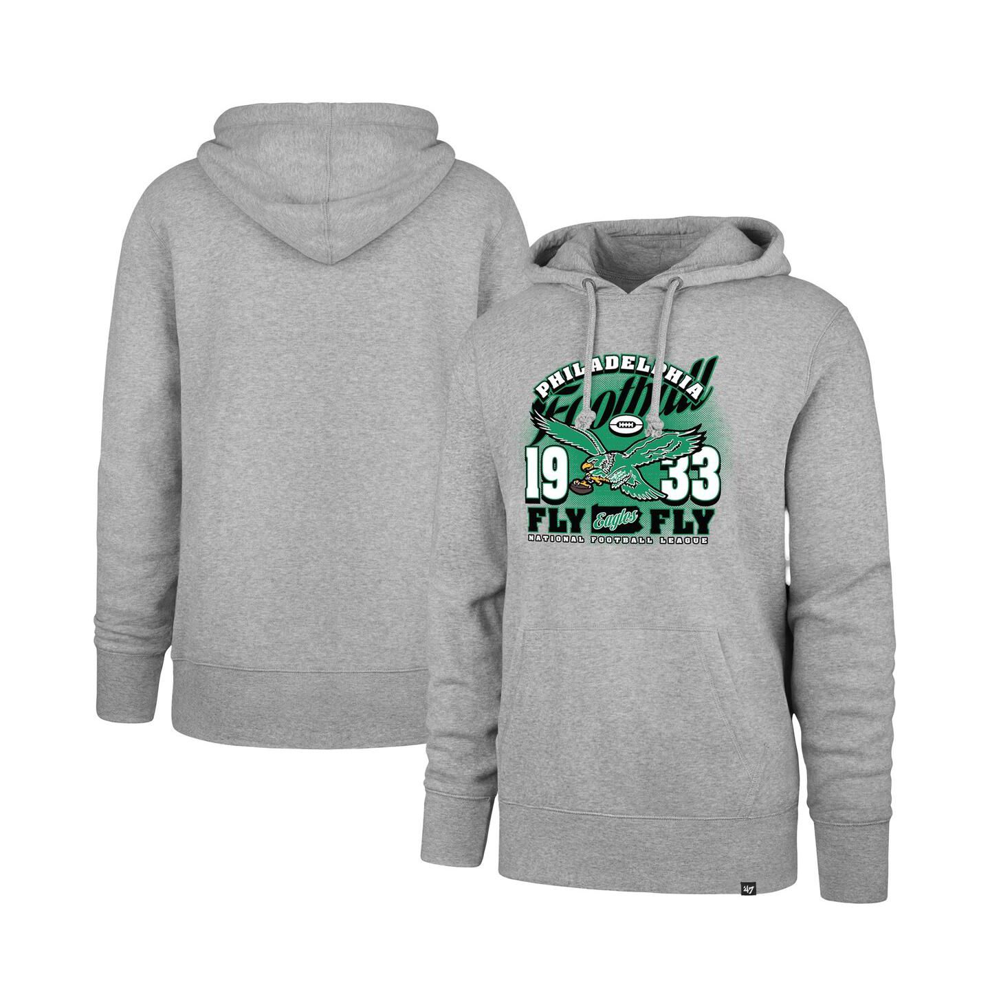 Мужское худи '47 Brand Gray Philadelphia Eagles Regional Headline Pullover — фото 1