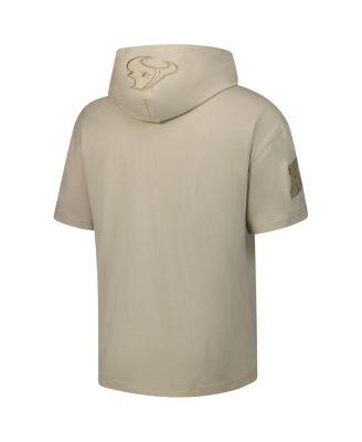 Men's Tan Houston Texans Neutrals Capsule Short Sleeve Pullover Hoodie