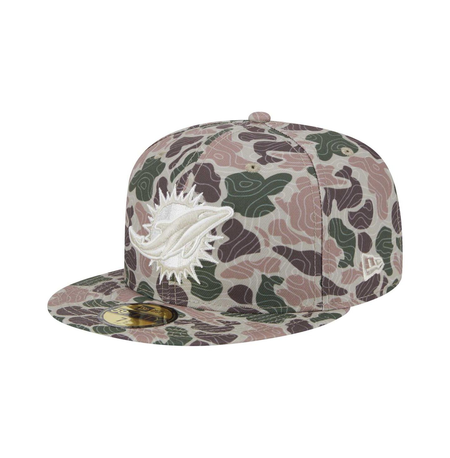 Мужская кепка New Era Camo Miami Dolphins Geo 59FIFTY Fitted Hat — фото 1