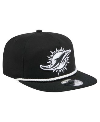 Men's Black Miami Dolphins B-Dub Golfer Snapback Hat