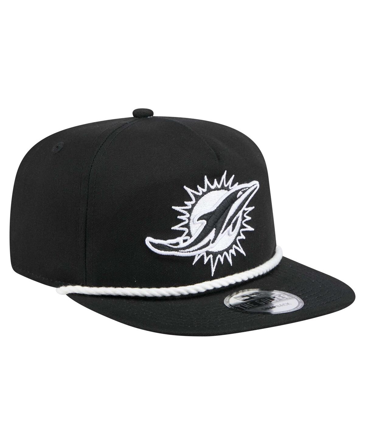 NEW ERA MEN'S BLACK MIAMI DOLPHINS B-DUB GOLFER SNAPBACK HAT 