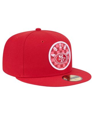 Men's Scarlet San Francisco 49ers Checkered 59FIFTY Fitted Hat