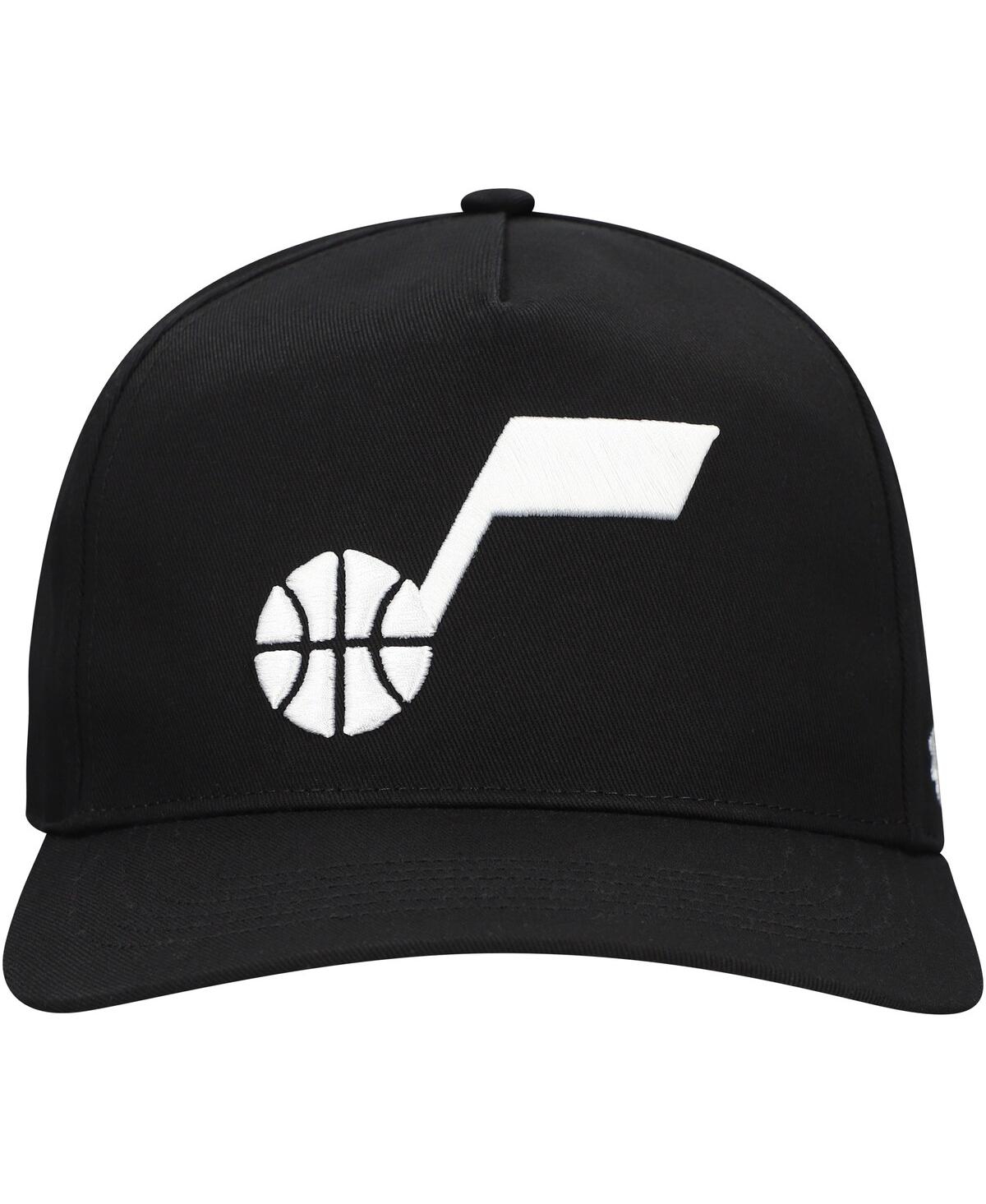 47 Brand Men's Black Utah Jazz Core Logo Hitch Adjustable Hat In Black