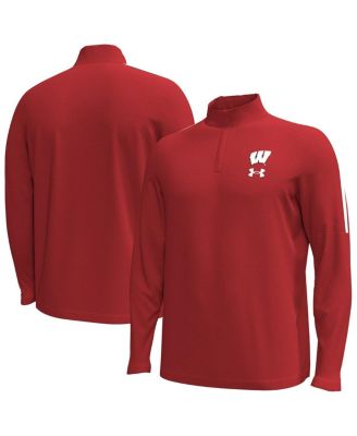 Under Armour - Men's Red Wisconsin Badgers Playoff Performance Quarter-Zip Jacket