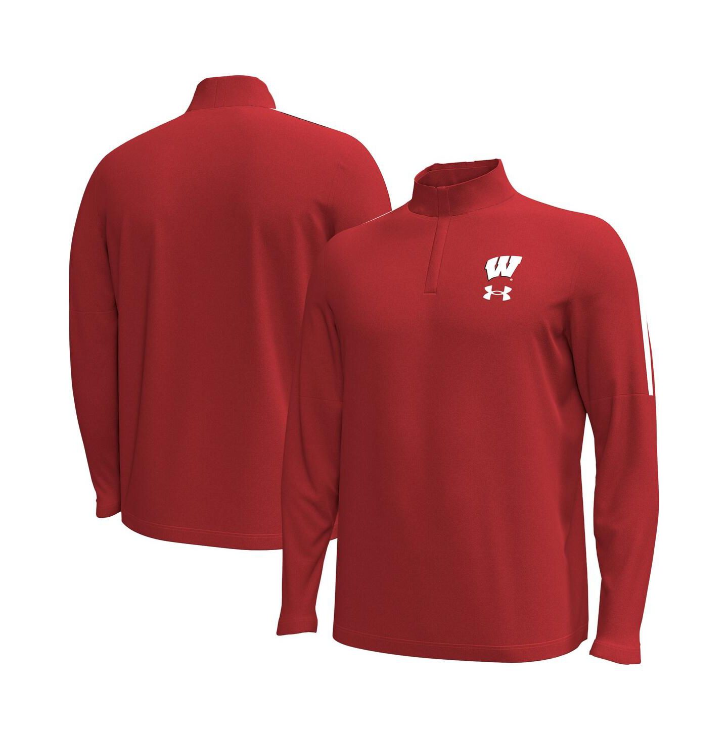 Мужская куртка Under Armour Red Wisconsin Badgers Playoff Performance Quarter-Zip — фото 1