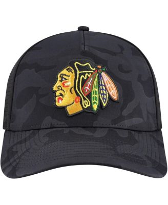 Men's Black Chicago Blackhawks Valin Camo Super Tech Vented Adjustable Hat
