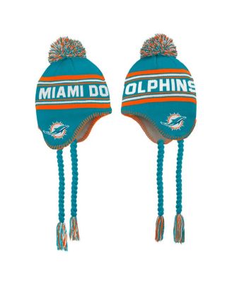 Preschool Aqua Miami Dolphins Jacquard Tassel with Pom Knit Hat
