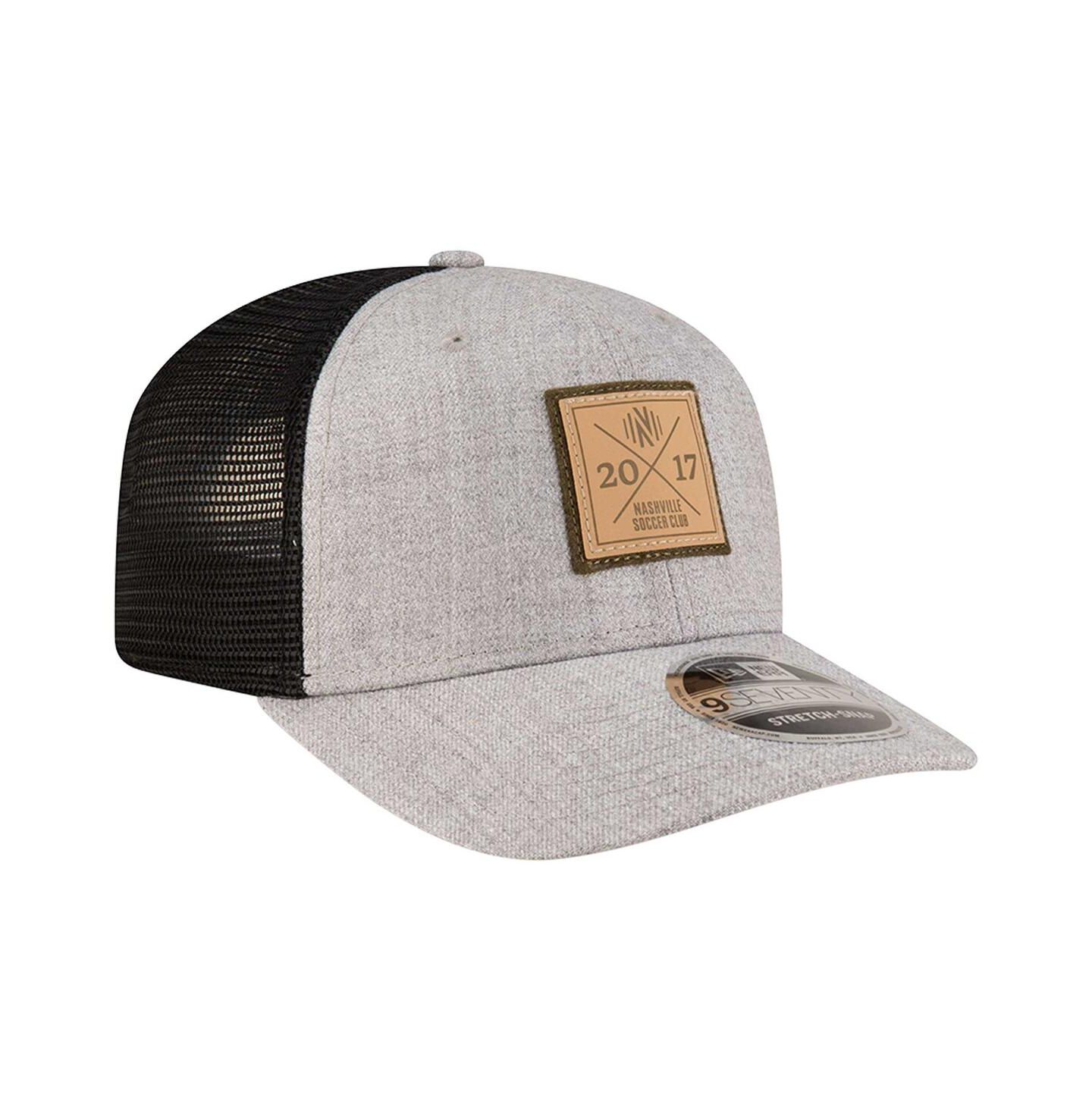 Мужская кепка New Era Heather Gray Nashville SC 9SEVENTY Coolera Stretch-Snap Adjustable Hat — фото 4