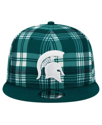 Men's Green Michigan State Spartans Plaid 9FIFTY Snapback Hat