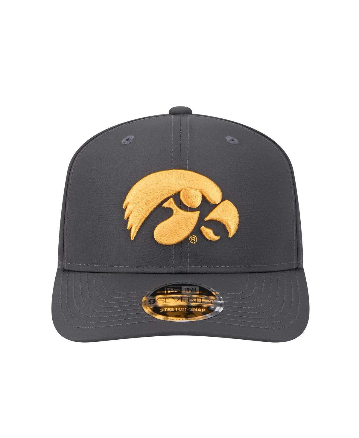 NEW ERA MEN'S CHARCOAL IOWA HAWKEYES 9SEVENTY STRETCH-SNAP HAT 