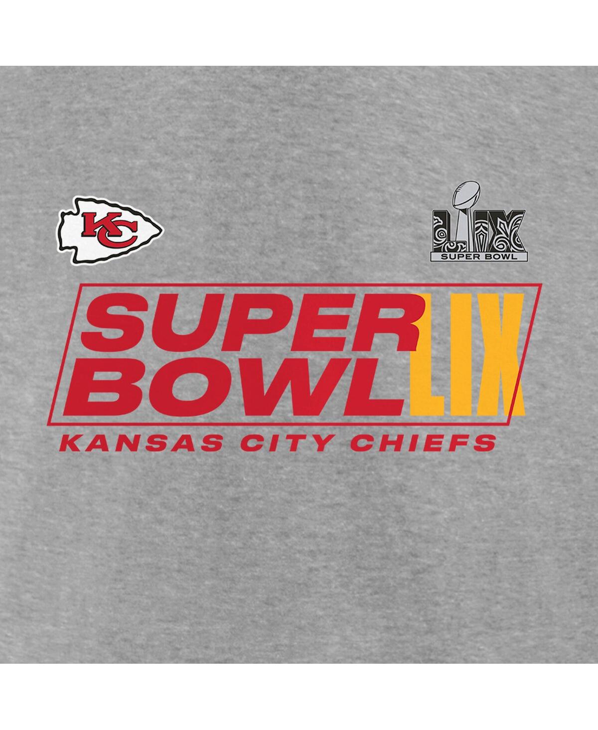 Fanatics Big Boys And Girls Heather Gray Kansas City Chiefs Super Bowl Lix Roster T-shirt In Heather Gray