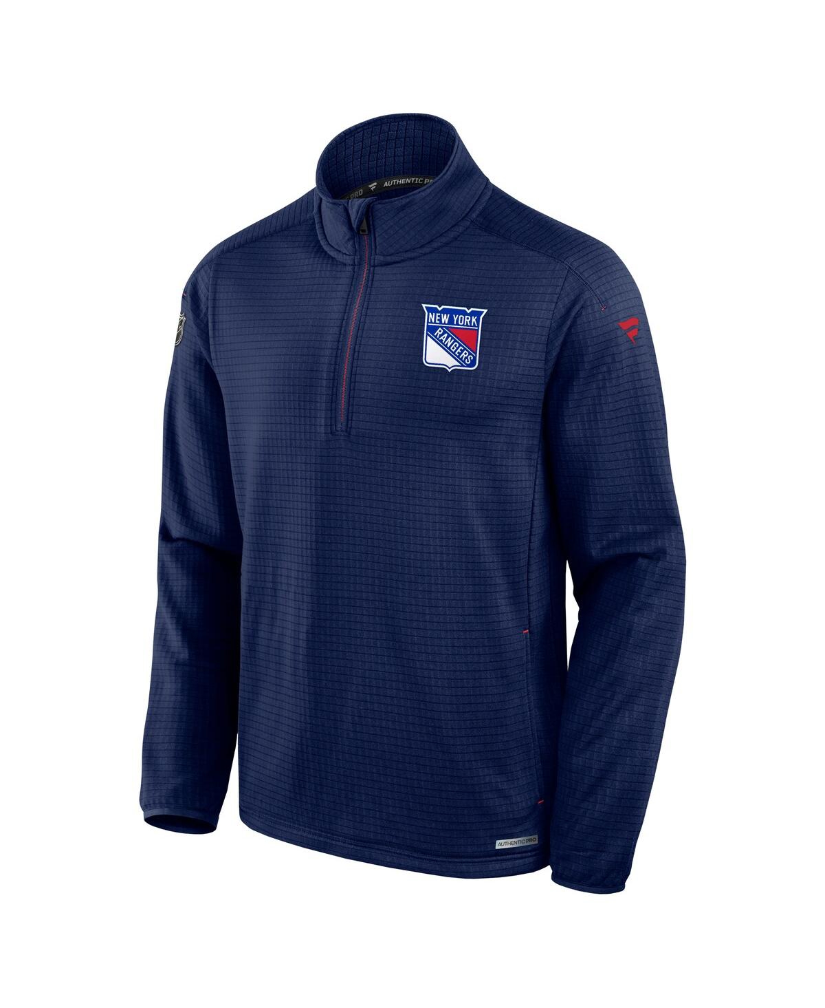 Fanatics Men's Navy New York Rangers Big Tall Authentic Pro Quarter-zip Top In Navy
