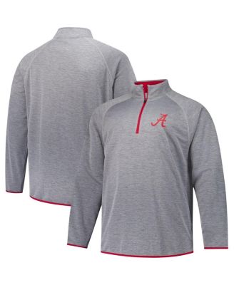 Fanatics - Men's Charcoal Crimson Tide Raglan Big Tall Quarter-Zip Top