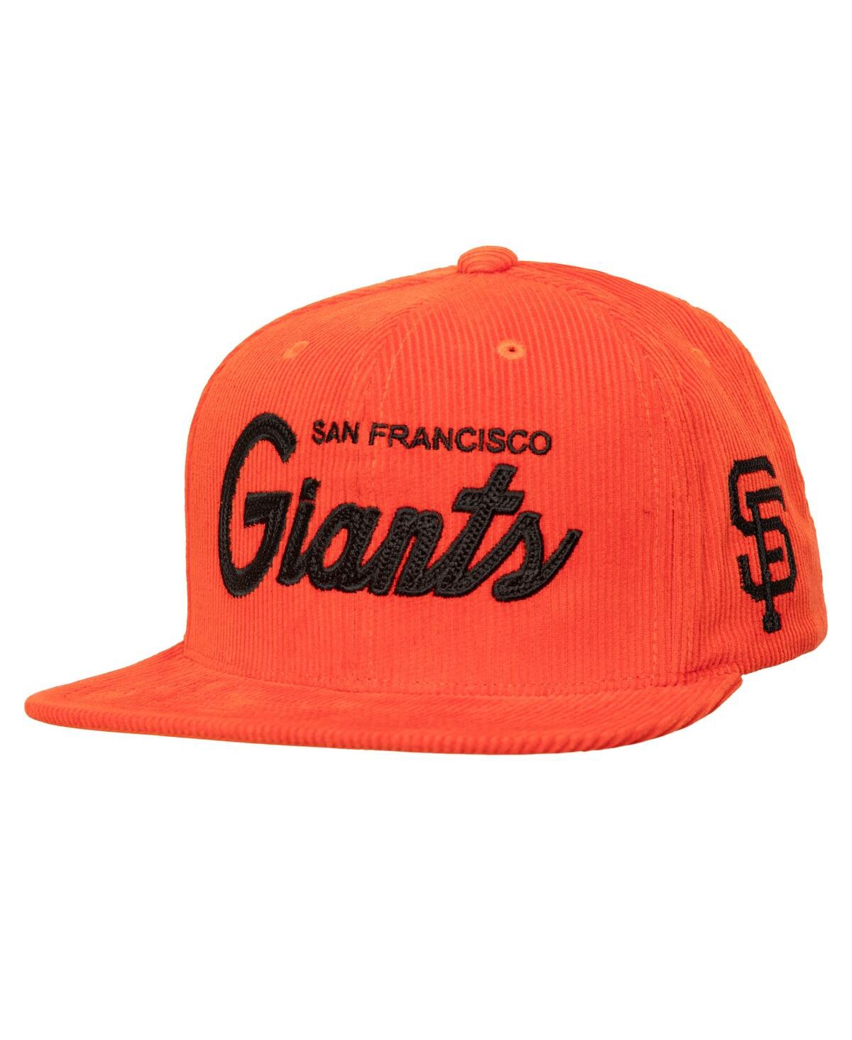 Mitchell & Ness Men's Orange San Francisco Giants Corduroy Snapback Hat In Orange