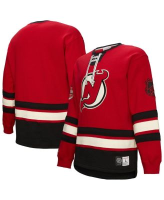Men's Red New Jersey Devils Heritage Lace-Up Pullover Sweatshirt