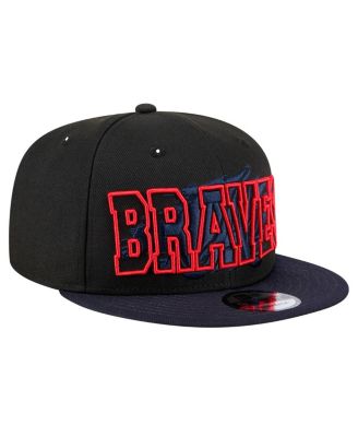 Men's Black Atlanta Braves Splatter 9FIFTY Snapback Hat