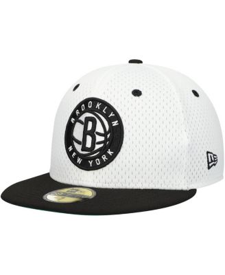 Men's White/Black Brooklyn Nets Throwback 2Tone 59FIFTY Fitted Hat