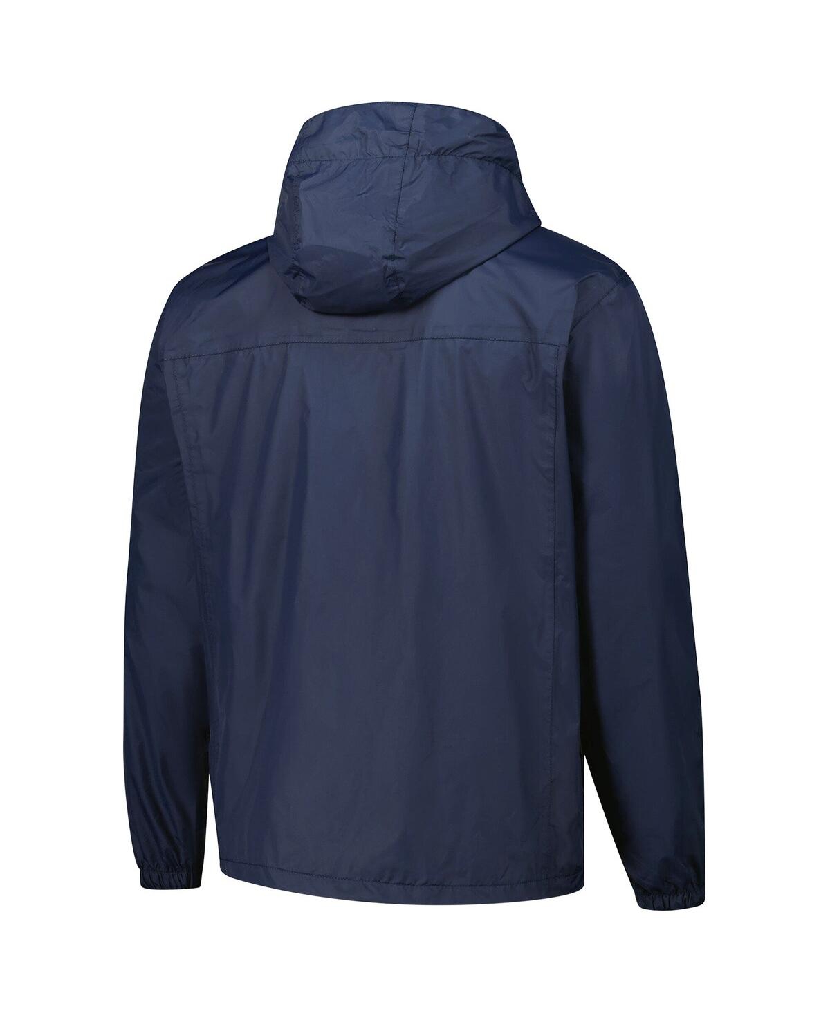 DUNBROOKE MEN'S NAVY SEATTLE SEAHAWKS TROPIC WATERPROOF PACKABLE FULL-ZIP HOODIE JACKET 
