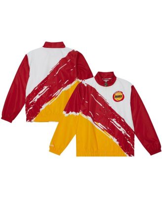 Mitchell & Ness - Men's White Houston Rockets Paintbrush Full-Zip Windbreaker Jacket