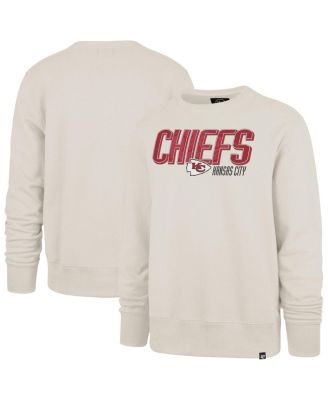 '47 Brand - Men's Cream Kansas City Chiefs Locked In Headline Pullover Crewneck
