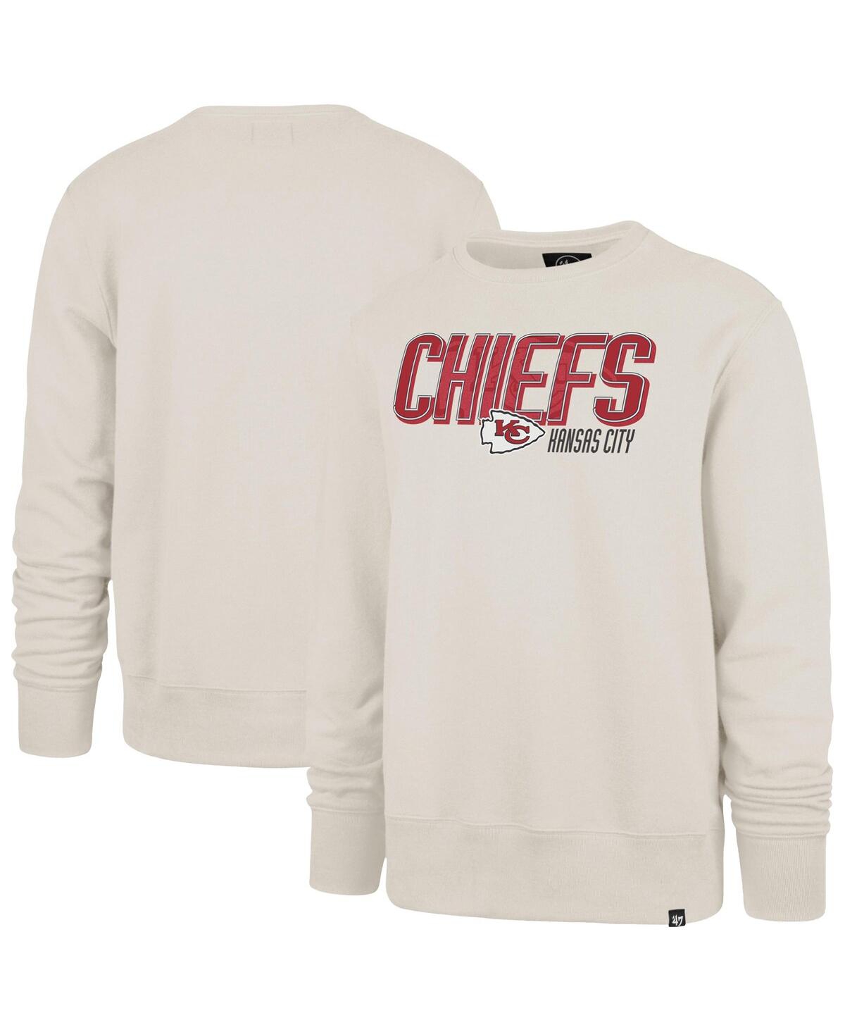 '47 Brand Men's Cream Kansas City Chiefs Locked In Headline Pullover Crewneck - Cream